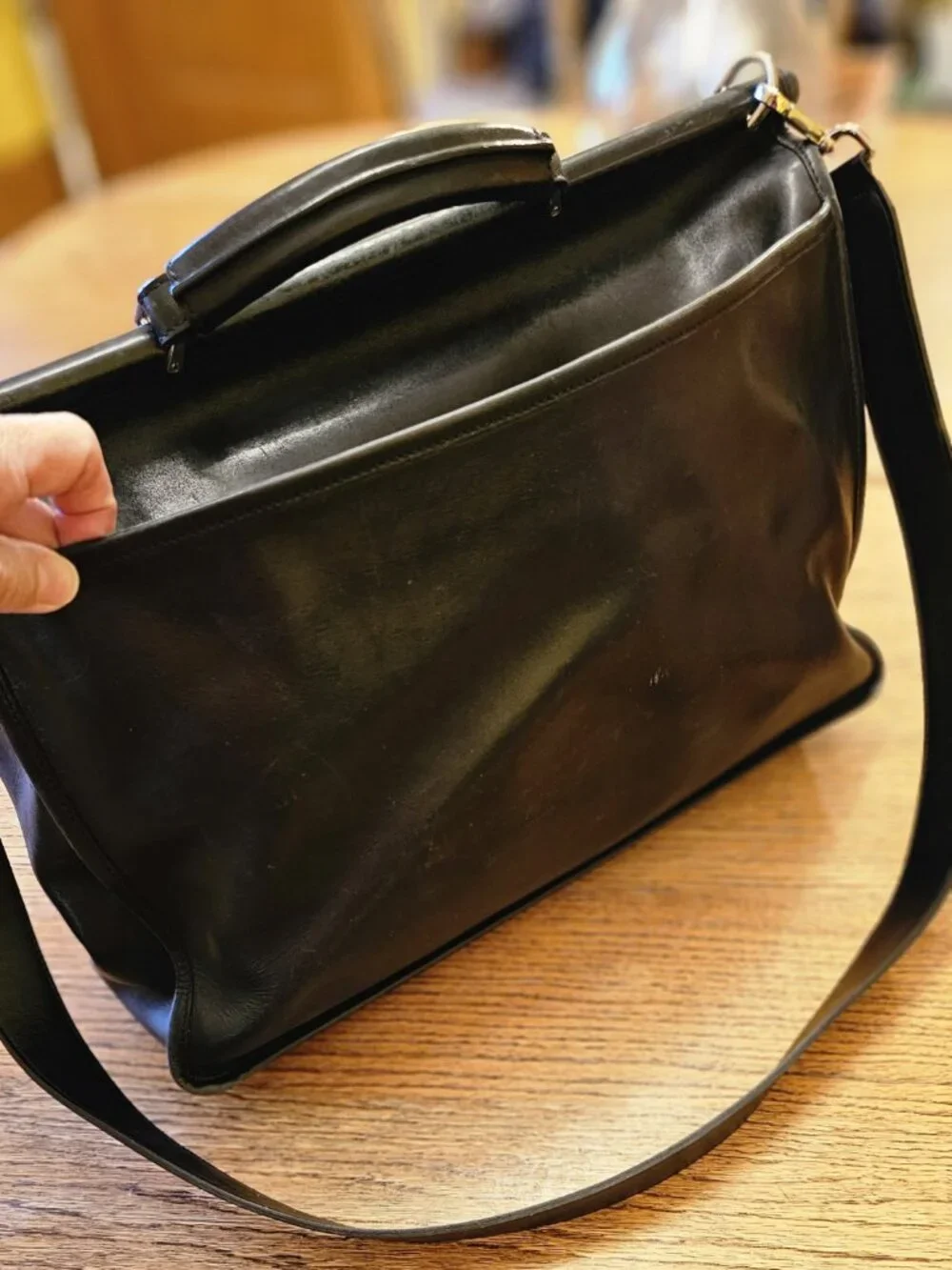 Coach Barclay Black Leather Briefcase Laptop Bag F06456 Vintage
